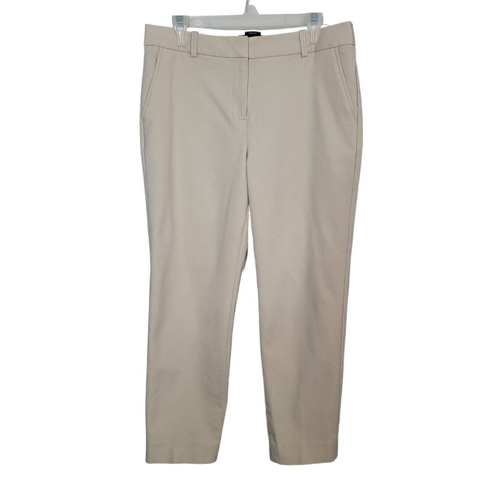 Talbots Sz 10 Freeport Pants Khaki Chinos Tan Ankle Business Casual Mature EUC